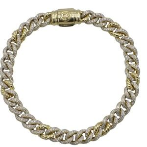 18kt David Yurman Petite Pave Curb Link Bracelet $14,000